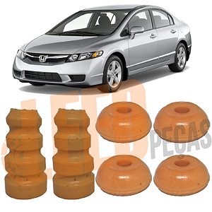 Kit Par Batente Amortecedor Traseiro New Civic 2007 2008 2009 2010 2011 2012
