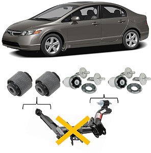 Kit Bucha Braço Facão Eixo Traseiro New Civic 2006 2007 2008 2009 2010 2011 2012