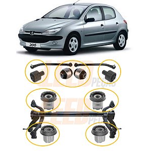 Kit Bucha Estabilizadoras Quadro Eixo Traseiro Peugeot 206 1998 1999 2000 2001 2002 2003 2004 2005 2006 2007 2008 2009 2010