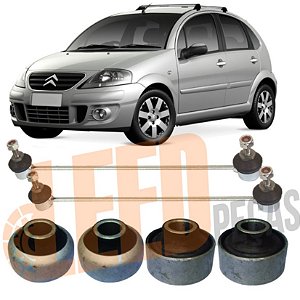 Kit Bieleta Bucha Bandeja Dianteira Citroen C3 2007 - 2012