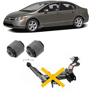 Kit Bucha Braço Facão Traseiro Suspensão New Civic 2006 2007 2011 2012