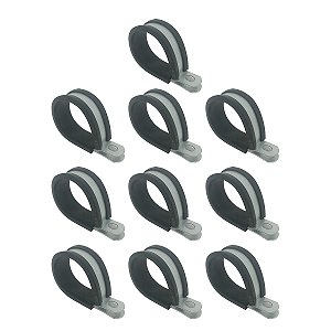 Kit 10 Abraçadeiras Aço Carbono Emborrachada 20mm M20 Carbono