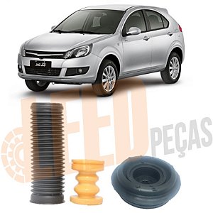 Kit Coifa Batente Coxim Amortecedor Traseiro Jac J3 2012 2013 2014 2015 2016