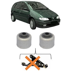Kit 2 Bucha Bandeja Balança Megane Scenic 1997 1998 1999 2000 2001 2002 2003 2004 2005 2006