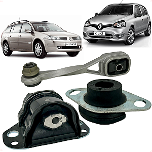 Kit Coxim Direito Esquerdo Motor Cambio Clio 1.0 8v 16v