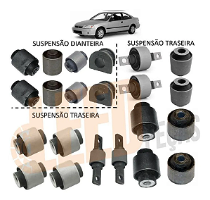 Kit Buchas Suspensão Dianteira Traseira Civic 1992 - 1995