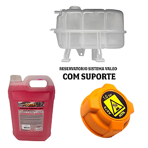 Kit Reservatório c/ Tampa Radiador + Aditivo Palio Siena Strada Idea Sistema Valeo 2001