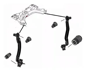 Kit 4 Bucha Braço Quadro Agregado Tiida Livina Megane