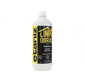 LIMPA  OBRAS ETANIZ 1LT * Não mancha * Não descora * Limpa sem agredir restos de obra como resquícios de rejunte e cimentos