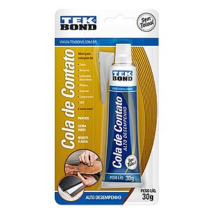 COLA DE CONTATO 30G TEK BOND  * Couro , borracha, laminados decorativos, plástico, concreto, compensado, MDF...