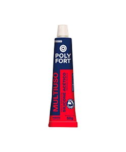 SILICONE ACÉTICO INCOLOR 50G POLY FORT * Incolor