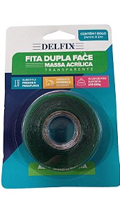 FITA DUPLA FACE 24MM X 2M DELFIX * 15 cm de fita suporta até 600 g
