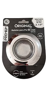 RALINHO PARA LAVATÓRIO TANQUE OU PIA * Em Aço Inox * Ideal para válvula de 3 1/2" * Diâmetro externo da borda = 9 cm