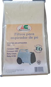 SACO DESCARTÁVEL PARA ASPIRADOR DE PÓ ELETROLUX * Contém 3 unidades * Compact 1300 * Compact 200 * Baby Clean * Baby A150