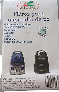 SACO DESCARTÁVEL PARA ASPIRADOR DE PÓ ELETROLUX  * Air Max * Jetmax * Excellio * Ultra Silencer Green * Contém 3 unidades