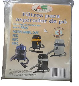 SACO DESCARTÁVEL PARA ASPIRADOR DE PÓ ARNO * AGUAPÓ ANIMAL CARE * AR12 * H2PO * H3PO * Contém 3 unidades