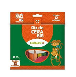 Giz De Cera 12 Cores Grosso 10X100Mm Leoeleo