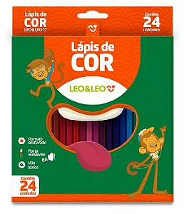 Lápis 24 Cores Sextavado Flex Leoeleo