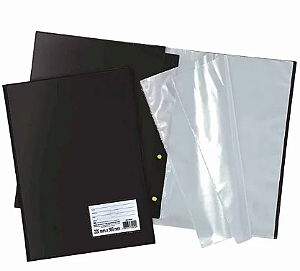 Pasta Catálogo com 50 Plásticos Fino Preta