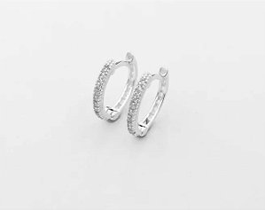 Brinco de Argola Cravejado com Zircônia