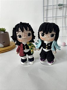 Muichiro tokito demon slayer crochê amigurumi - coleção piticos