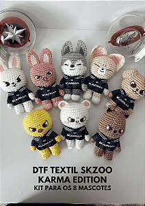 Kit DTF Textil - Rostinhos Skzoo Karma NÃO SÃO AS PEÇAS FINALIZADAS!