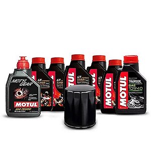 KIT Troca de óleo - motores M8 (5L 7100 + 1L Transoil + 1L Motylgear + 1 Filtro de óleo Hiflo)