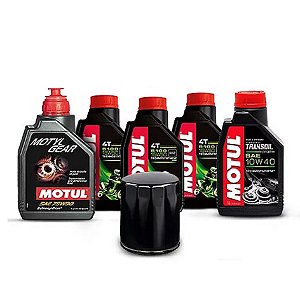 KIT Troca de Óleo - Motor TC Dyna e Softail até 2017 (3L 5100 + 1L Transoil + 1L Motylgear + 1 Filtro de óleo Hiflo)