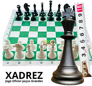 Jogo Xadrez Oficial De Tabuleiro Napa 46x46cm Padrão Escolar Rei 10cm Peças de Xadrez Grande