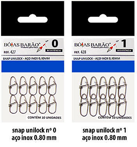 SNAP UNILOCK - AÇO INOX 0,80MM - C/10 UNIDADES