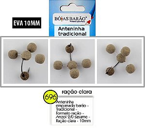 ANTENINHA EMPANADA BARÃO - TRADICIONAL - FORMATO RAÇÃO -  ANZOL 2/0 SASAME - RAÇÃO CLARA - 10MM