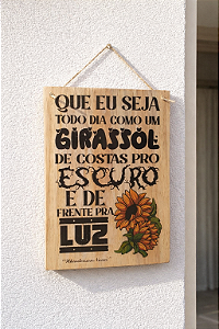 Quadro Decorativo Rústico em Madeira com Frase | Decoração Artesanal