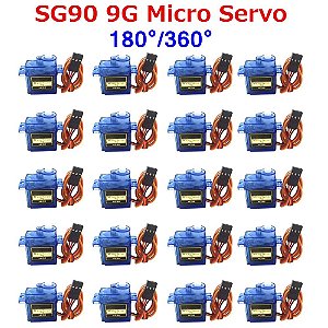 Arduino Analógico Micro Servo Motor, Servomotor, Toy Car, Helicóptero Avião, Modelos de aeronaves, SG90 9G, 180, 360, 2 pcs, 5 pcs, 10 pcs, 20 pcs, 50pcs