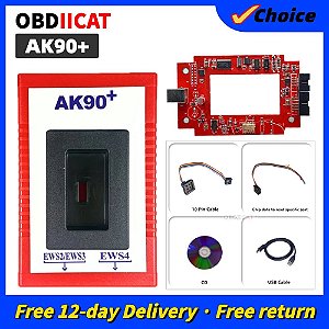AK90 mais o programador chave do carro, ferramenta de programação chave, ajuste para B-M-W V3.19, AK90 +, OBD2, B-MW, CAS, EWS, 1995-2009, quente