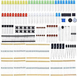 Tzt-kit básico de arranque para arduino uno mega2560, raspberry pi, com buzzer led, resistor condensador, novo