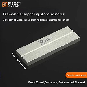 AMAOE-M40 Gold Steel Whetstone para pinças, polimento e moagem Tool, Repair Blade, pontas de solda, dupla face