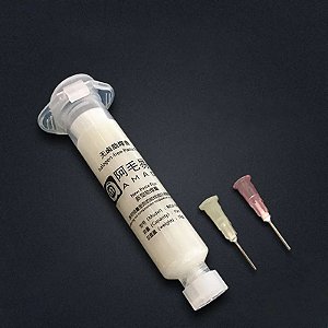 Amaoe pasta de solda com fluxo de óleo para solda, livre de halogênio, para reballing bga pcb, pasta de solda de reparo com agulhas de seringa de 2 peças, 1 peça