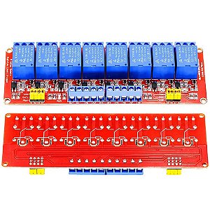 Placa de Módulo de Relé com Suporte Optoacoplador, Alto e Baixo Nível Gatilho para Arduino, 1 2 4 6 8 Canais, 5V, 12V, 24V
