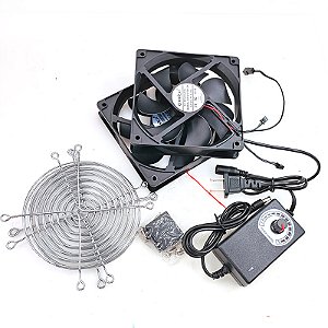 BTC Mining Machine Workstation Cabinet, Caso do servidor, ventilador do sistema de refrigeração com adaptador, 120mm, 2 Fans Set, 12V, 2700RPM, 0.3A