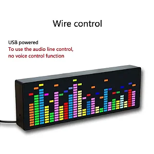 LED Light Music Spectrum Relógio Eletrônico, Voz Ritmo, Indicador de Nível de Áudio do Carro, Módulo VU Meter Board, 1Pc