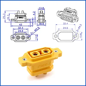 Conector de carregamento de bateria de lítio 30A XT90NE