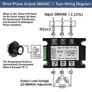 Módulo Regulador De Tensão AC, Regulador De Potência, Tiristor, Relé De Estado Sólido, Escurecimento, Controle De Potenciômetro, 3 Fase, 380V, 25A-400A