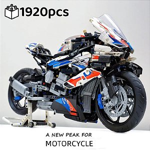 Nova técnica famosa motocicleta m1000 rr bloco de construção locomotiva modelo veículo carro corrida brinquedos tijolos moto meninos presentes do miúdo