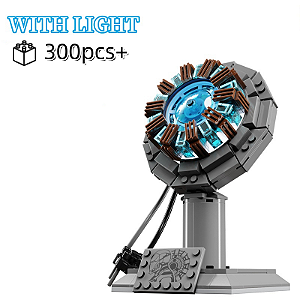 Robô de Ferro Mecha com Reator Nuclear – Blocos de Montar Técnicos, Modelo com Luz, Brinquedo DIY