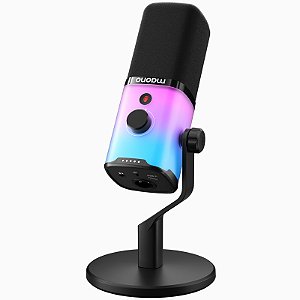 Microfone MAONO PD100X – Dinâmico USB/XLR com RGB, EQ via Software, Mudo e Saída para Fone, Ideal para PC Gamer, Streaming, Podcast e PS5/PS4