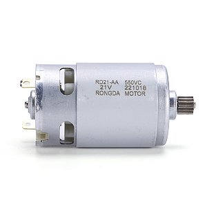 Motor 21V com Escovas para Motosserra – 14 Dentes, 28.000 RPM, Engrenagem 8,2mm, Compatível com Motor 550, Acessório para Ferramentas Elétricas a Bateria