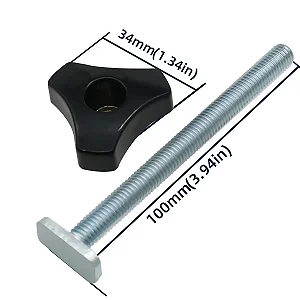 Kit de Parafusos T-Slot para Carpintaria – T-Trilha com Botões, Porcas Deslizantes e Acessórios para Gabaritos, Fixações e Projetos DIY