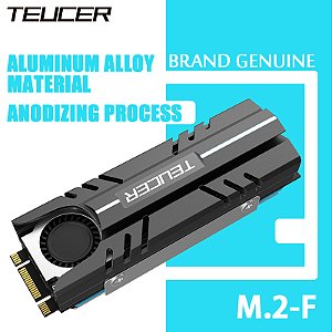 TEUCER M.2 SSD NVMe – Dissipador de Calor 2280 com Ventilador de Resfriamento Ativo, Almofada Térmica e Sistema de Circulação de Ar para Melhor Performance