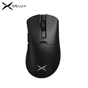 Mouse Gamer Delux M900Pro Sem Fio – Ergonômico, 8K de Taxa de Pesquisa, Sensor PAW3395, 63g, Doca de Carregamento Magnética RGB, Ideal para Mão Direita