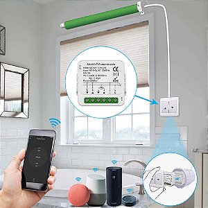 Módulo de Cortina Inteligente Tuya Wi-Fi/Zigbee – Motor Elétrico para Persianas e Rolôs, Compatível com Alexa e Google Home, Automação via App Smart Life
